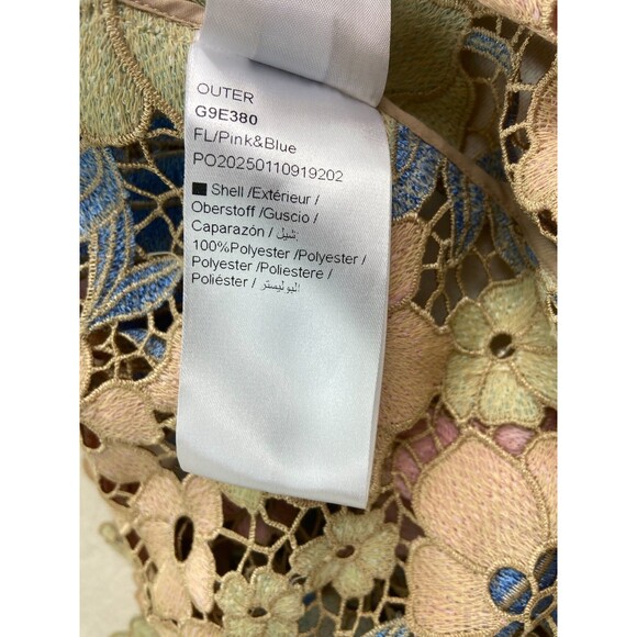 NWT Rich Radi Q's Womens Small Custom Guipure Lace Floral Top Pink Blue Elegant - Picture 9 of 16